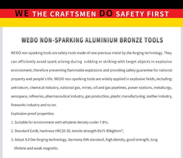 WEDO Beryllium Copper Pliers High Quality Non-Sparking Lineman′ S Pliers Wire Stripper, Bam & FM Certificate