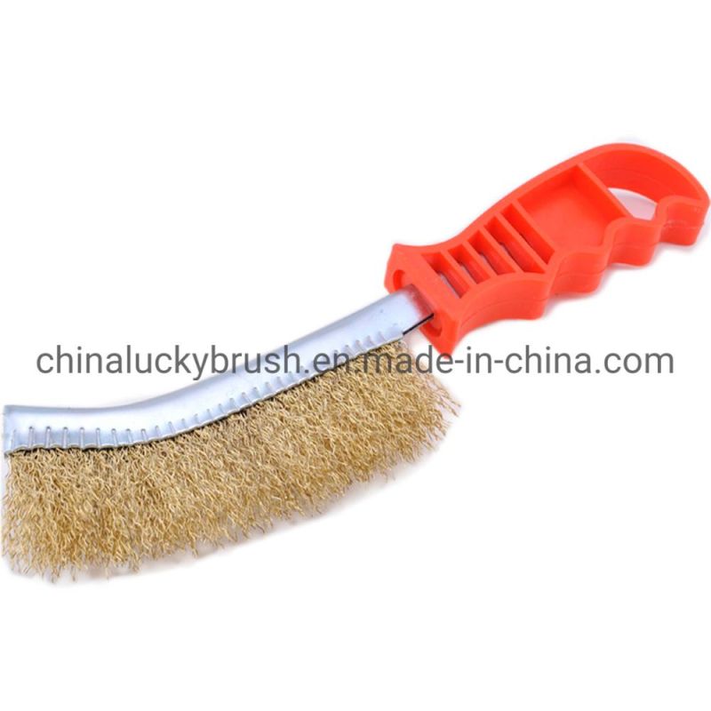 Steel Wire Plastic Handle Knife Polishing Brush (YY-067)