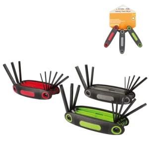 Cr-V 3pk Torx Folding Hex Key Set Wrench for Hand Tools