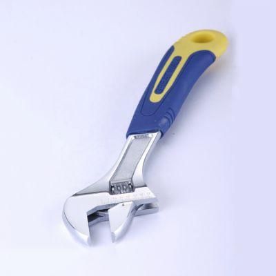 High Quality Bigger Jaw Opening Spanner with Rubber Handle Custom Adjustable Wrench