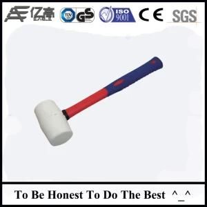 Hand Tools White Rubber Mallet Hammer with Plastic Coated Handle