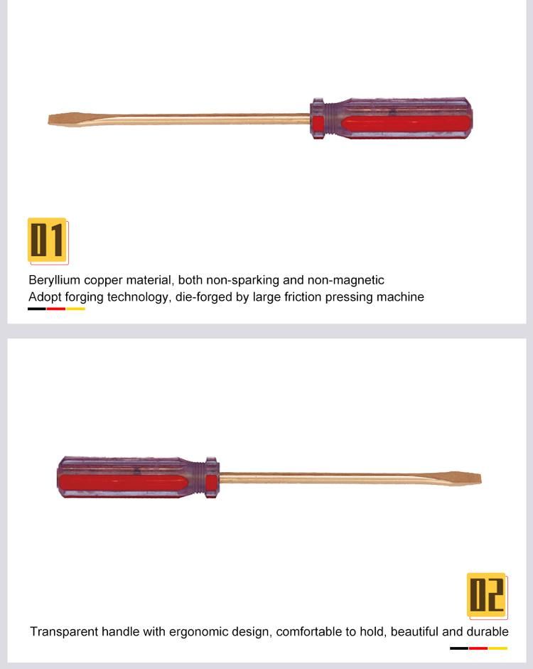 WEDO Beryllium Copper Slotted Screwdriver Non-Sparking Flat-Head Screwdriver Bam/FM/GS Certified