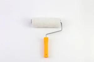 2020 White Polyester Fiber Roller Orange Plastic Handle Paint Roller Brush
