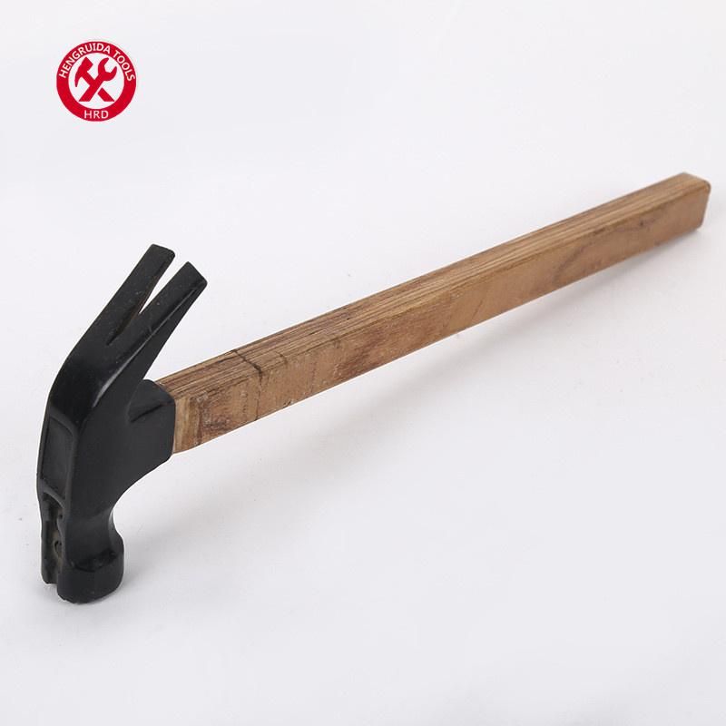 Claw Hammer with Pressed Wooden Handle Square Head Unti Slide