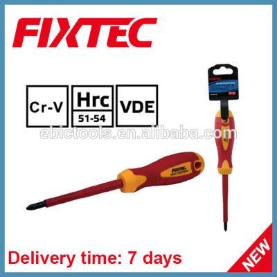 Fixtec Safety Hand Tools CRV Slotted Phillips Pozidriv Insulated Screwdriver
