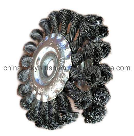 340mm Twist Knot Wheel Brush with Key Groove (YY-076)