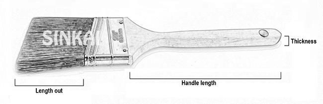 Paint Brush Long Handle with Solid Tapared Filaments