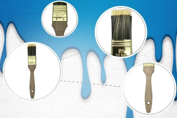Natural Timber Handle Paint Brushes with Sythetic Filaments DIY Brush Hand Tool