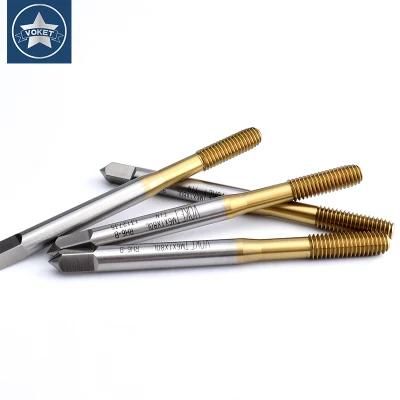 Hsse-M42 JIS Long Shank 80mm with Tin Forming Taps M1.2 M1.4 M1.6 M2 M2.5 M3 M4 M5 M6 Machine Screw Thread Tap