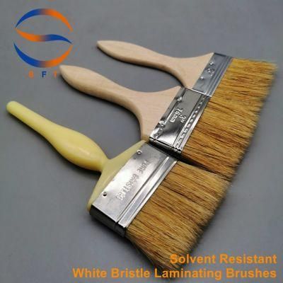 Solvent Resistant White Pig Hair Brushes Painting Brushes for FRP
