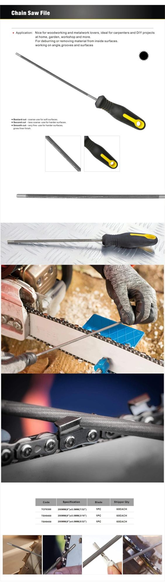 Hand Tools Steel Files (Slim Tapered Files) for DIY/Decoration