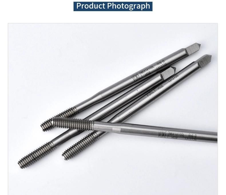 Hsse-M42 JIS Long Shank 100mm Forming Taps M1.4 M1.6 M2 M2.5 M2.6 M3 M3.5 M4 M5 M6 M8 M10 M12 Machine Thread Screw Tap