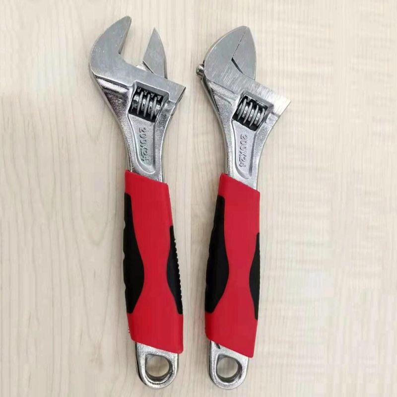 Best Selling Adjustable Spanner with 2-Color Rubber Handle Adjustable Wrench