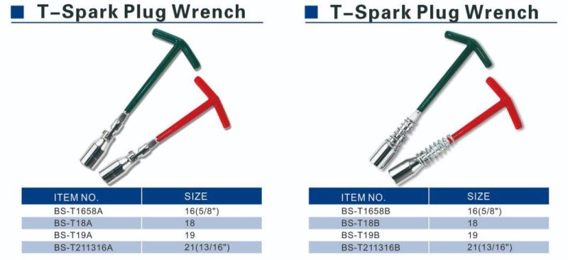 Plastic Handle T-Spark Plug Wrench for Wheel