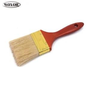 Wooden Handle Pure White Bristle Paint Brush 2.5&quot;