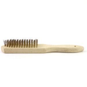 Gold Copper Stainless Steel Wire Brush with Wooden Handle for Cleaning Tool