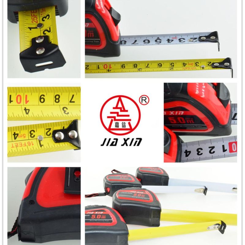 High Quality New Plastic Grip Comfortable Non-Slip Case Steel Ruler with Tape Measure