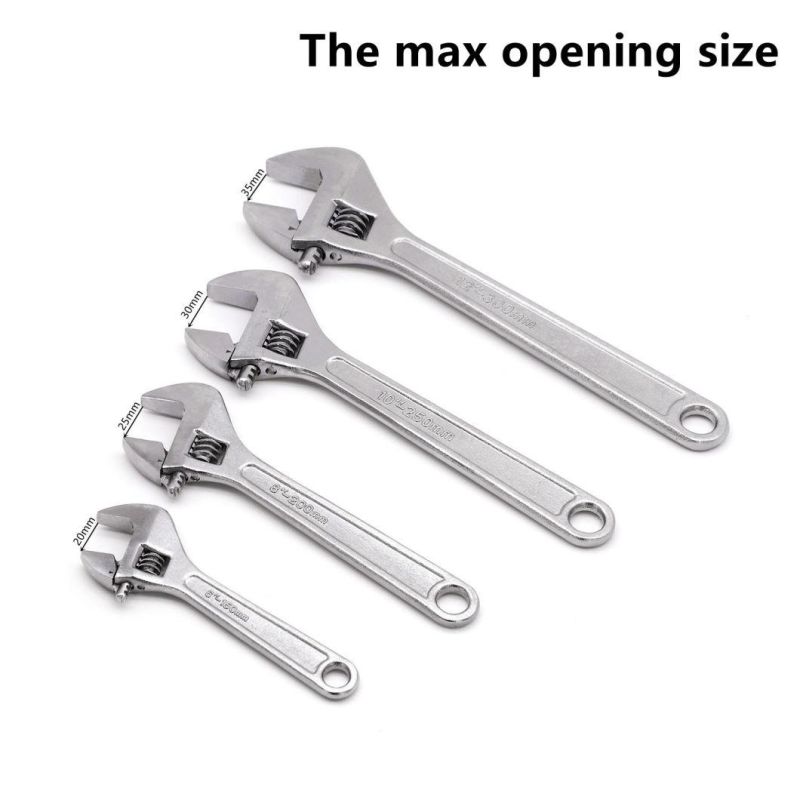 6", 8", 10", 12", Made of Carbon Steel, Chrome, Nickel, Black Nickel or Pearl Nickel Plated, with Dipped Hanlde, with Scale, Wrench, Adjustable Wrench