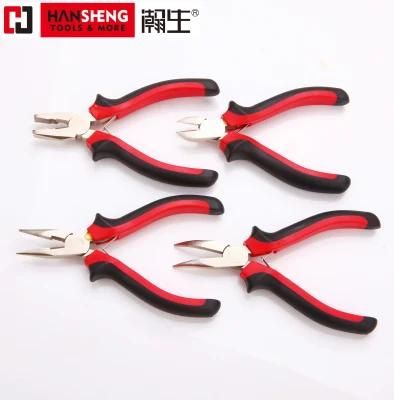 Mini Pliers, Professional Hand Tool, CRV or Carbon Steel, Nickel Plated, PVC Handle