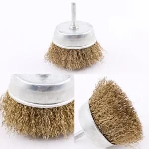 Grinding Head Steel Wire Brush Polishing Wheel Grinding Head with Handle 6mm