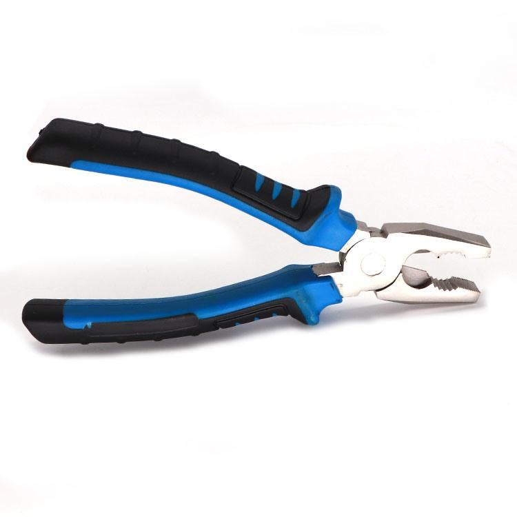 High-Quality Screw-Thread Steel Blue TPR Handle Pliers