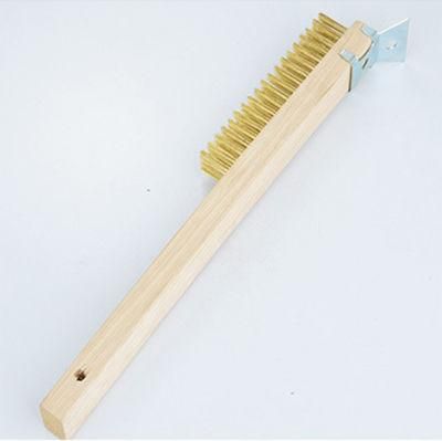 Straight Wooden Handle Steel Wire Brush