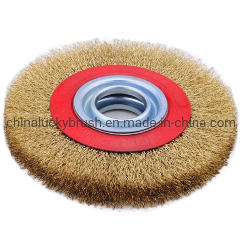 7inch Brass Coated Steel Wire Wheel Brush (YY-767)