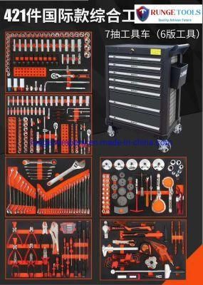 421PCS 6 Sets Tools 7 Drawers International Comprehensive Tools Cabinet for Warehouse Garage Autp Repair Shop