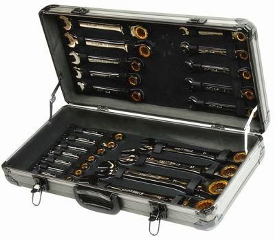 22PCS Professional Stable Gear Wrench Set with Gloden Plated (FY1422A)