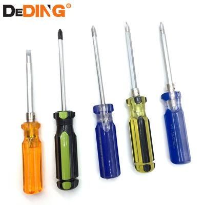 Hand Tools Transparent Handle Cross/Phillips Head Screwdriver 6*150mm