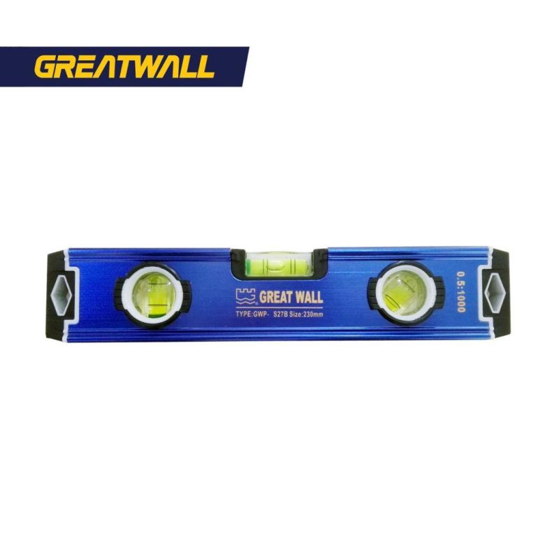 Great Wall Brand High Accuracy 230mm/9′ ′ Aluminium Mini Levels Magnetic Spirit Level