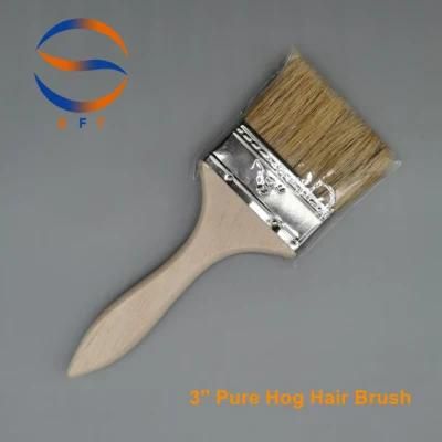 Solvent Resistant Pure Hog Hair Brushes Paint Brushes for Resins