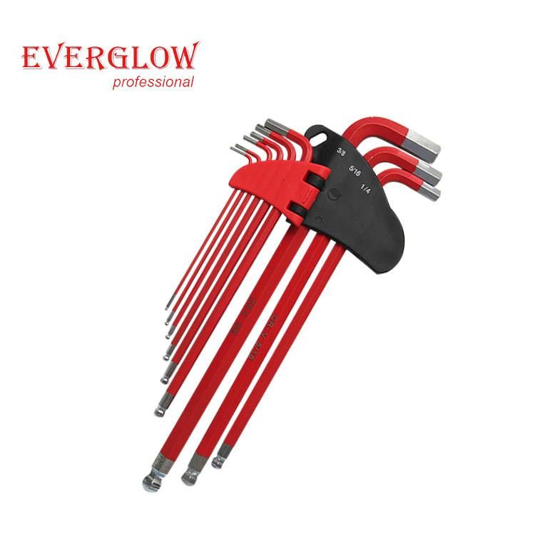 9PCS L Type CRV Torx Ball End Color Hex Key Allen Wrench Set