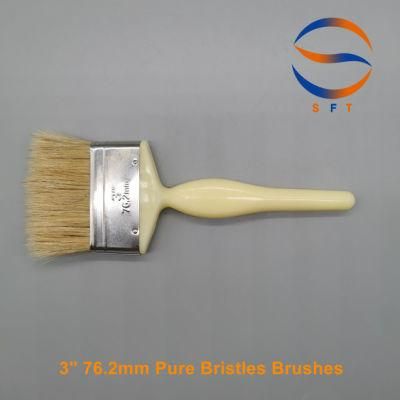 76.2mm Solvent Resistant White Bristle FRP Laminating Brushes Construction Tools