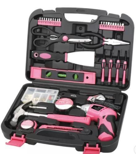 137PCS Pink Professional Laies Tool Kit with Drill Set (FY137B1)