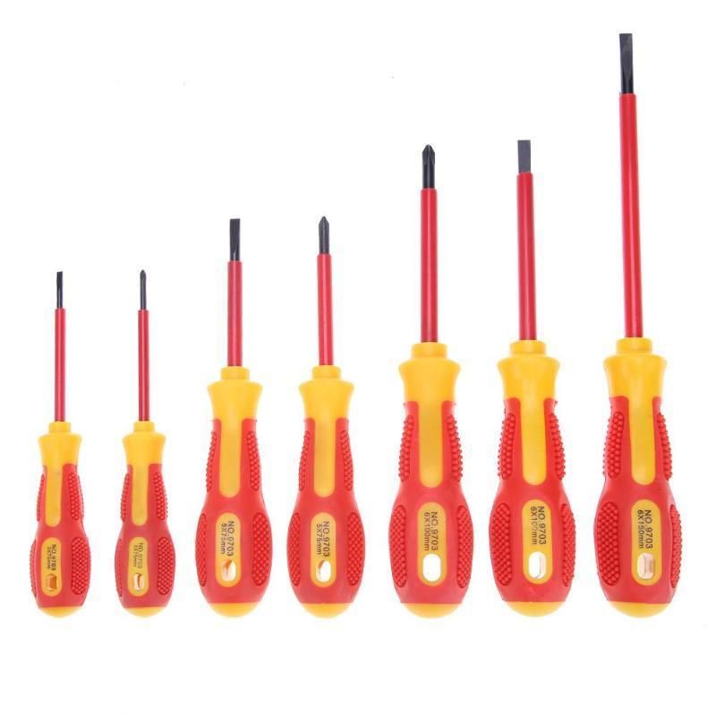Insulated Magnetic Phillips Slotted Screwdriver Setfor Electrician Repair Hand Tool Kit