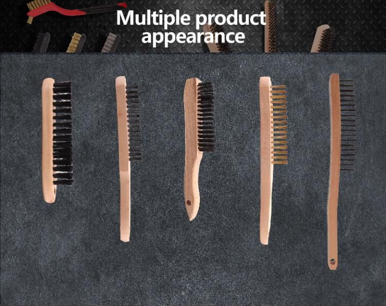 2022 Hot Sell Wire Brush for Cleaning 5*16 European Style Grass Tree Wooden Handle Wire Brush