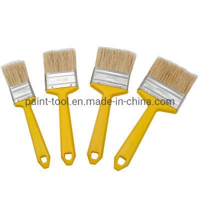 Factory Price Natural Bristle Cheap Paint Brushes with Yellow Plastic Handle