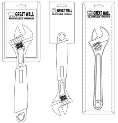 Great Wall Brand Promation High Quality Bigger Jaw Opening Spanner with Rubber Handle Custom Adjustable Wrench