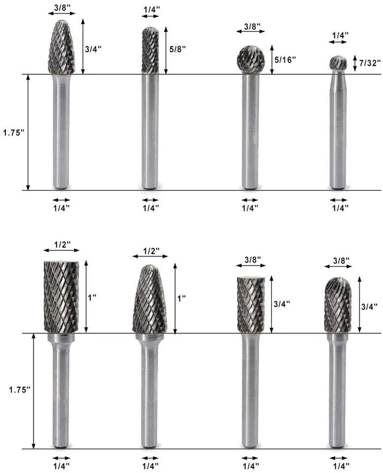 Tungsten Carbide Rotary Burrs Set for Deburring