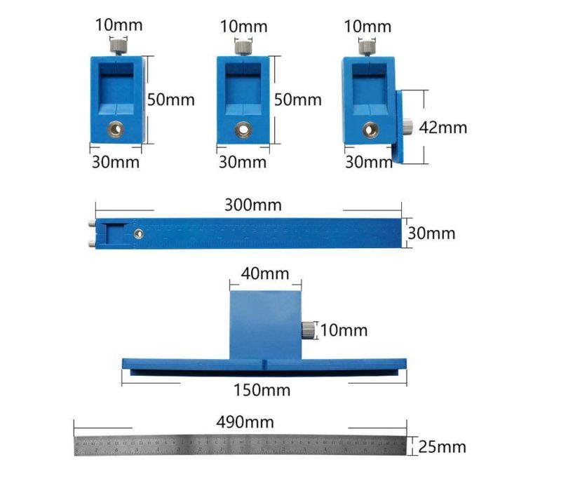 Woodworking Punch Locator Drill Guide Adjustable Drilling Dowelling Hole Saw