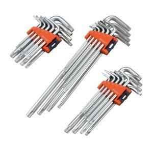 9PCS Long Chrome CRV Torx End Hex Allen Key Wrench Set