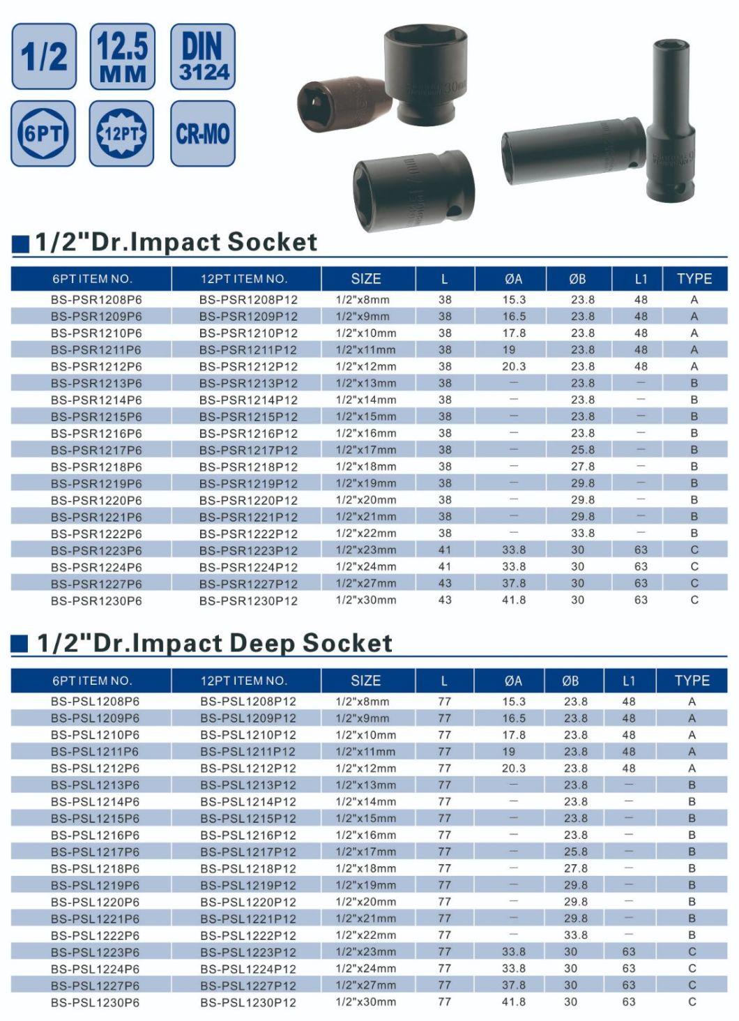 Heavy Duty 1/2" Drive Impact Deep Sockets