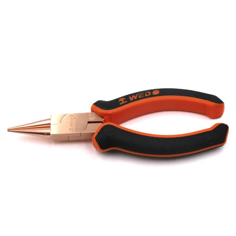 Wedo 6" High Quality Pliers Non Sparking Round Nose Pliers Anti-Slip Handle Beryllium Copper