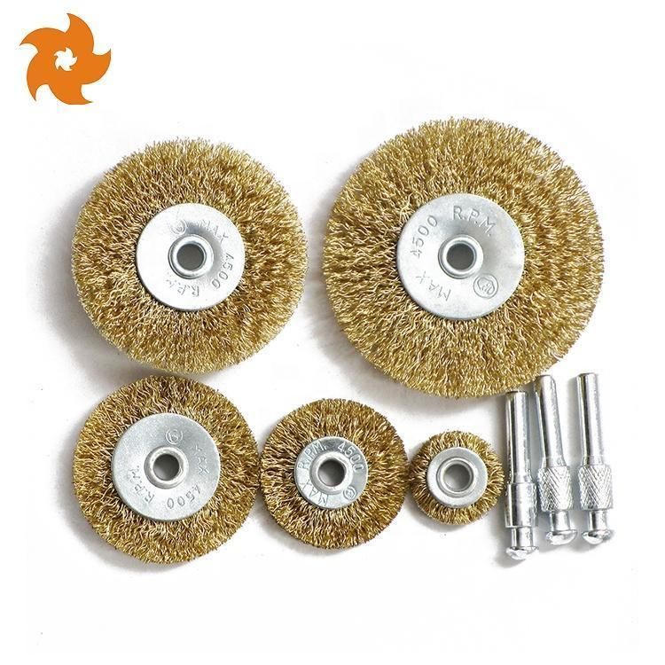 Shank Wheel Steel Wire Brush Brass Wire Bevel Cleaning Brush Steel Wire Disc Brush with Shank