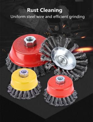 Multi-Size Copper Twisted Wire Wheel Brush Bowl Type Grinding and Derusting Brush Polishing Wheel Angle Grinder Steel Wire Brush