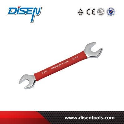 Mirror Polished Double Open End Wrench with Rubber Handle