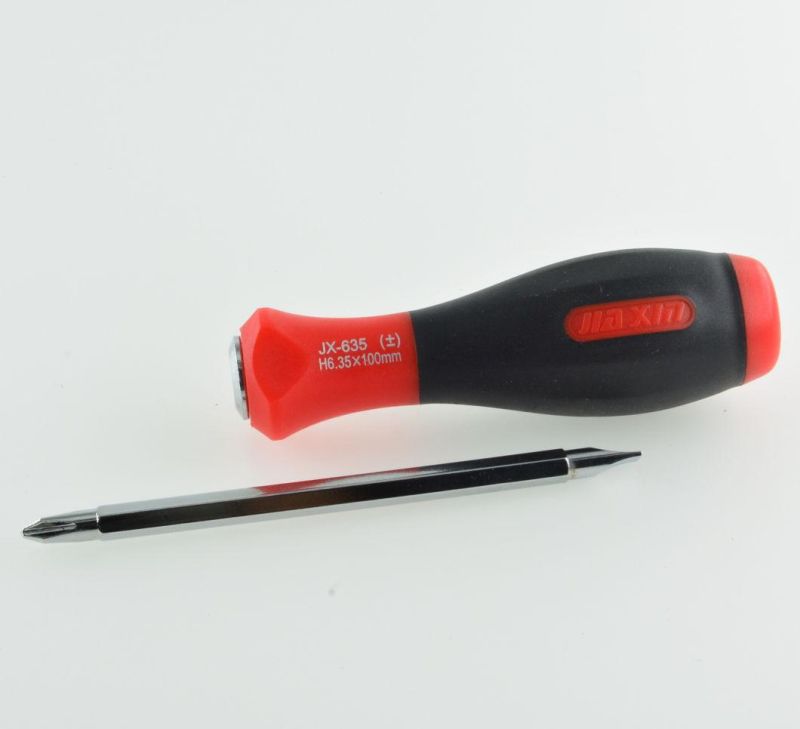 6.35*100mm Cr-V with TPR+PP Handle Double Ended Screwdriver