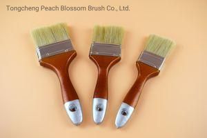 Bristle Paintbrush with Silver-Tailed Brown Wood Handle