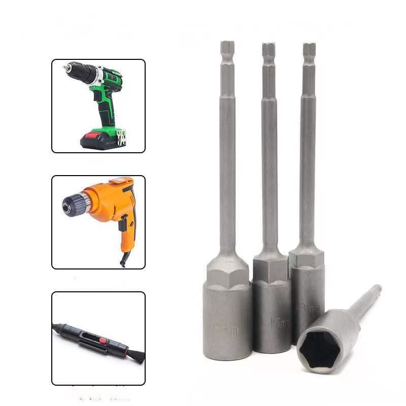 H8 80mm 150mm Hollow Power Extension Nut Setter Nut Driver Electrical Socket Bits Wrench Substitute